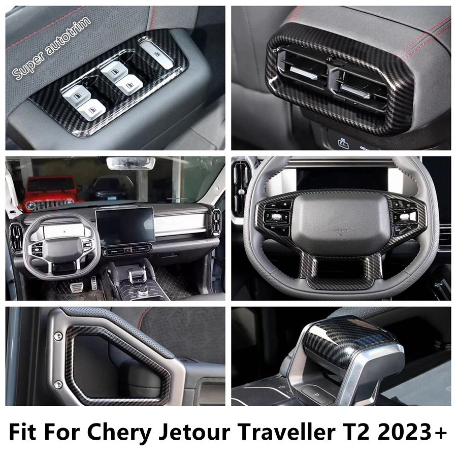 

Rear Box Air AC Outlet Frame / Window Lift / Steering Wheel Cover Trim ABS Accessories For Chery Jetour Traveller T2 2023 2024