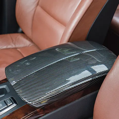 For BMW X5 X6 X7 E70 E71 F15 F16 G05 G06 G07 ABS Carbon fiber Car styling Center Console Lid Armrest Box Trim Protective Cover