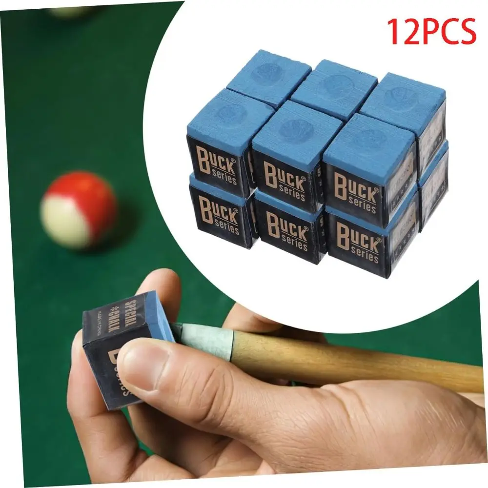 Profissional Snooker giz, anti derrapante, resistente ao desgaste, durável, portátil, anti-derrapante, acessórios de bilhar, 12pcs