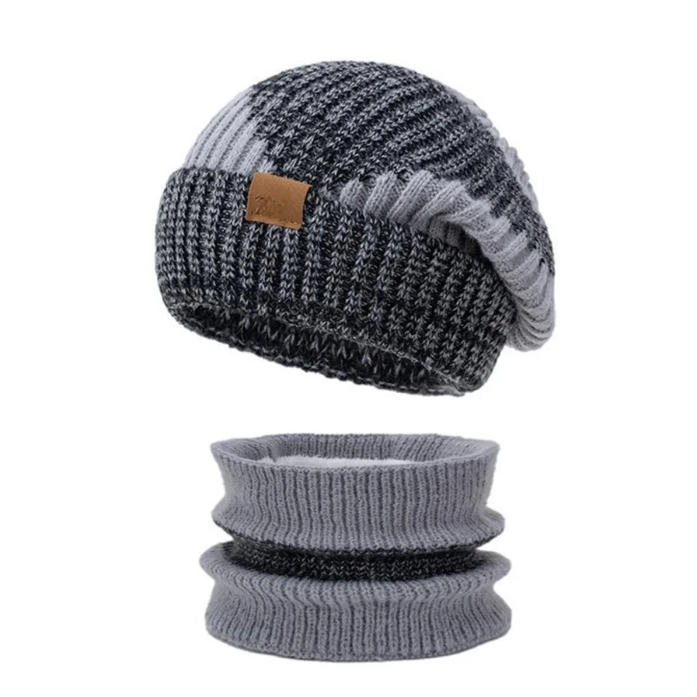 

Модная утолщенная зимняя шапка, шарф, комплект, мягкая холодостойкая теплая шапка для шеи, теплая ветрозащитная шапка-бини для женщин