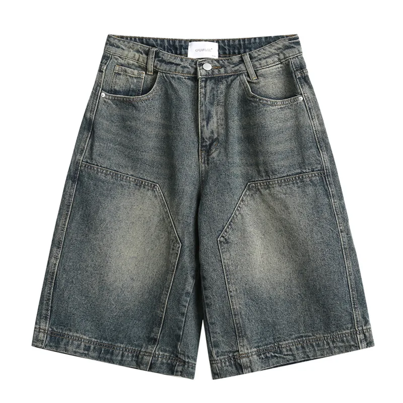 

MAQVOB Top Quality Distressed Washed High Street Wear EU US Size Summer Loose Fit Vintage Denim Shorts
