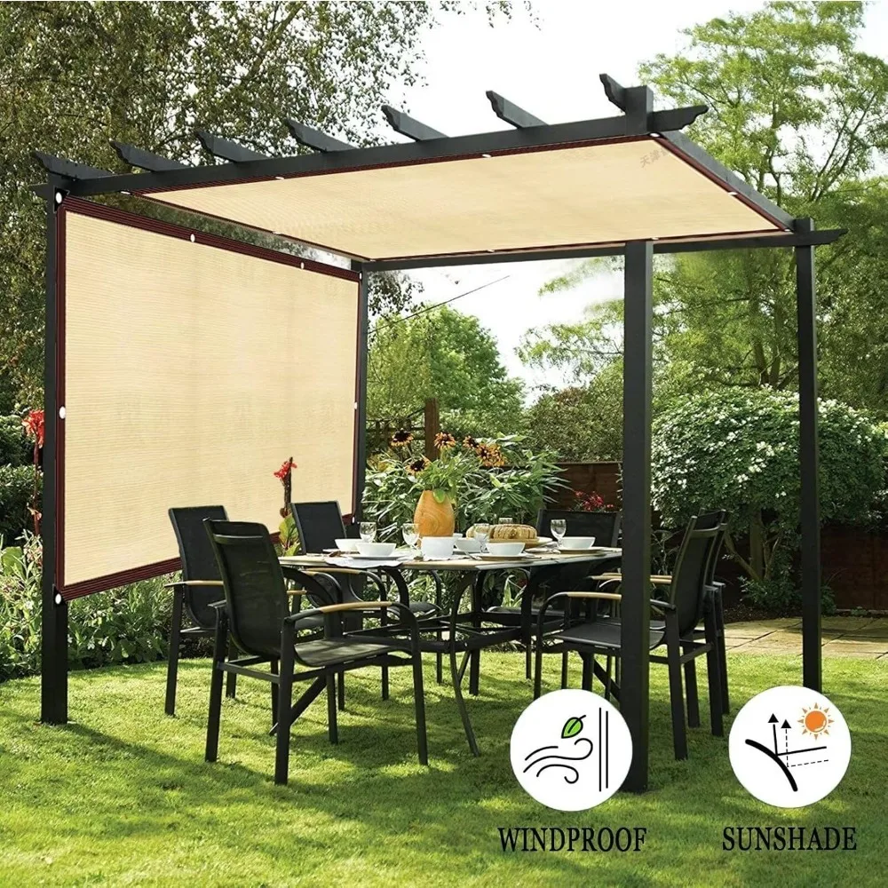 Sonnenschutztuch, Gartenschirm, Netzabdeckung mit Ösen für Pergola, Terrasse, Deck, Pflanzen, Gewächshaus, Schwimmbad im Freien