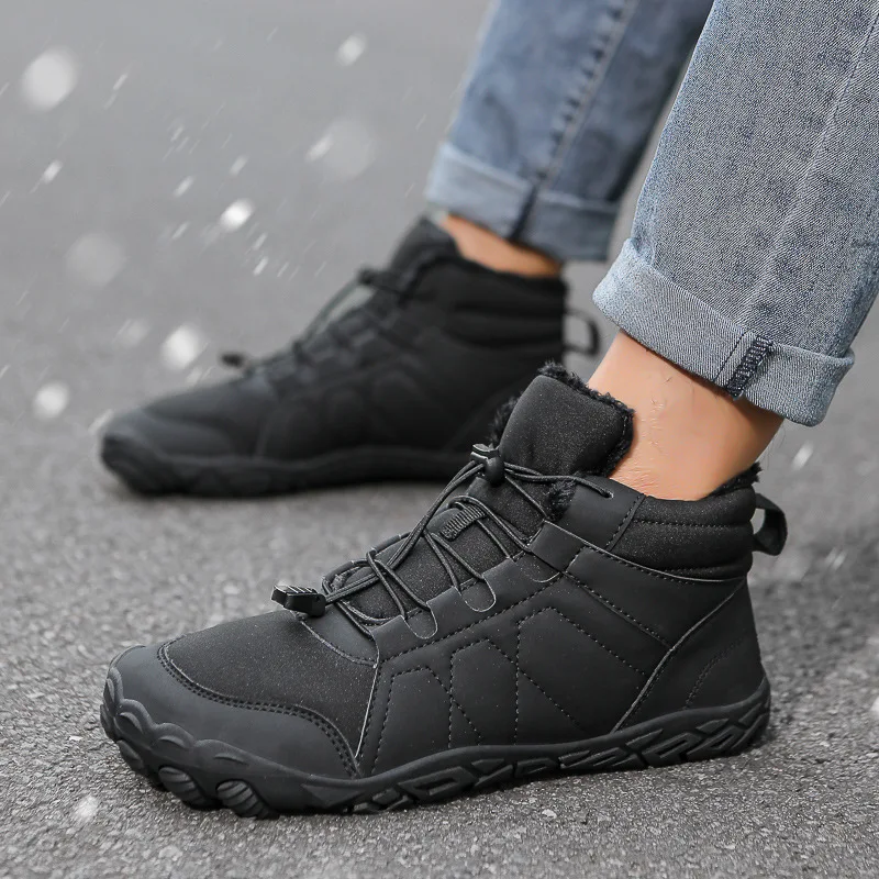 New Winter Warm Unisex Snow Boots Waterproof Fur Lined Mid Top Shoes for Men Women