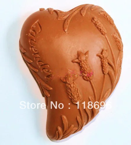 PRZY silicone heart soap mold Lavender Cake decoration mold candle molds Handmade mould NO.:SO101