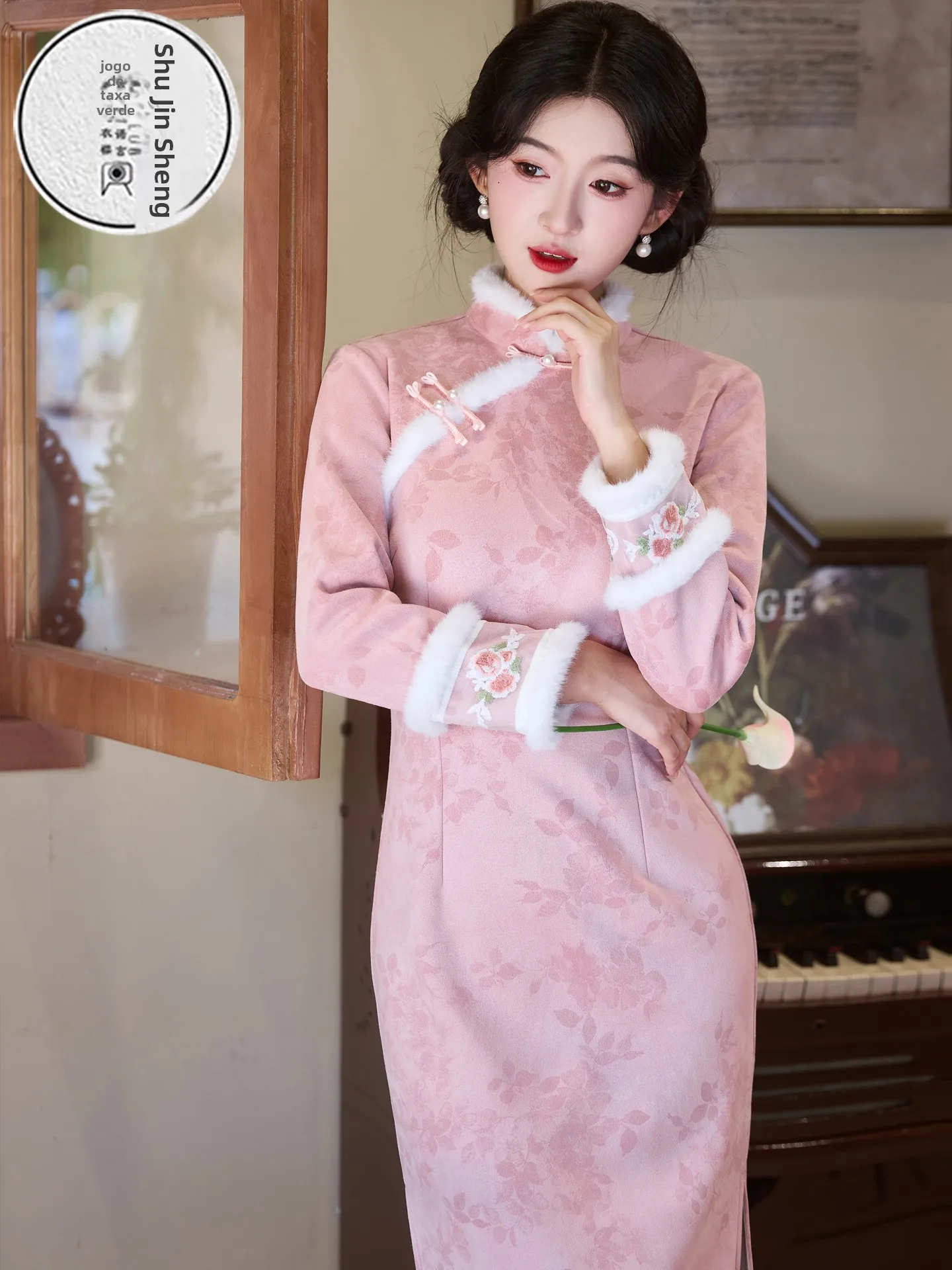 rosa-floing-thiened-long-sve-qipao-dr-tradizionale-cinese-sle-inverno-caldo-cerimonia-di-nozze-capodanno-visita-dr