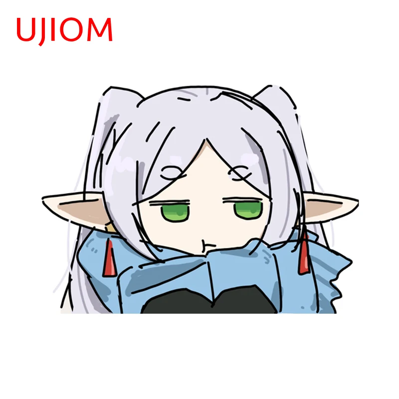 UJIOM 13cm Frieren Chibi Cartoon Wall Stickers Waterproof Graffiti Baby Nursery Room Decal Decoration Chambre Accessories