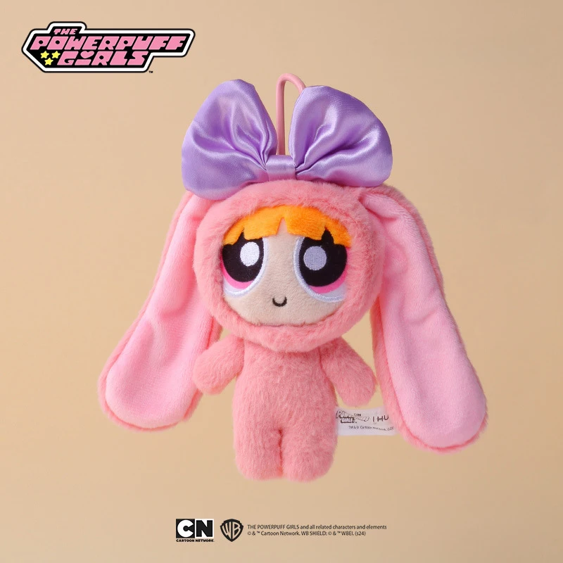 Ciondolo per bambola di peluche per ragazze Powerpuff da 12 cm, portachiavi per bambola carina, regalo per decorazione con ciondolo per borsa per bambola a bolle di cartone animato