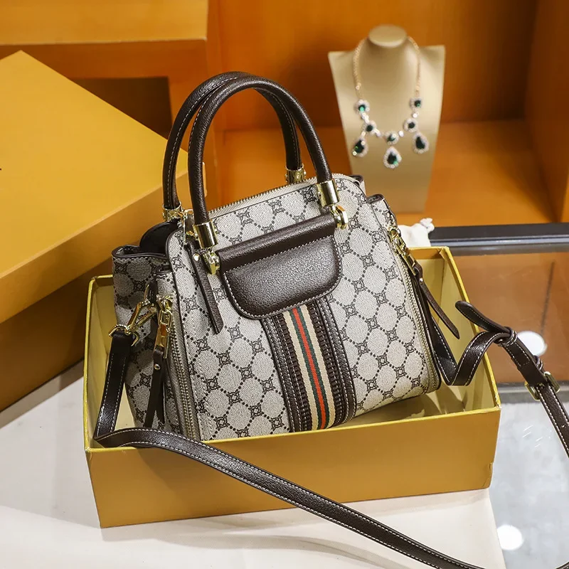 Statement-makende dameshandtas Luxe lederen crossbodytas Designer schoudertas Portemonnee Elegante damesstijl