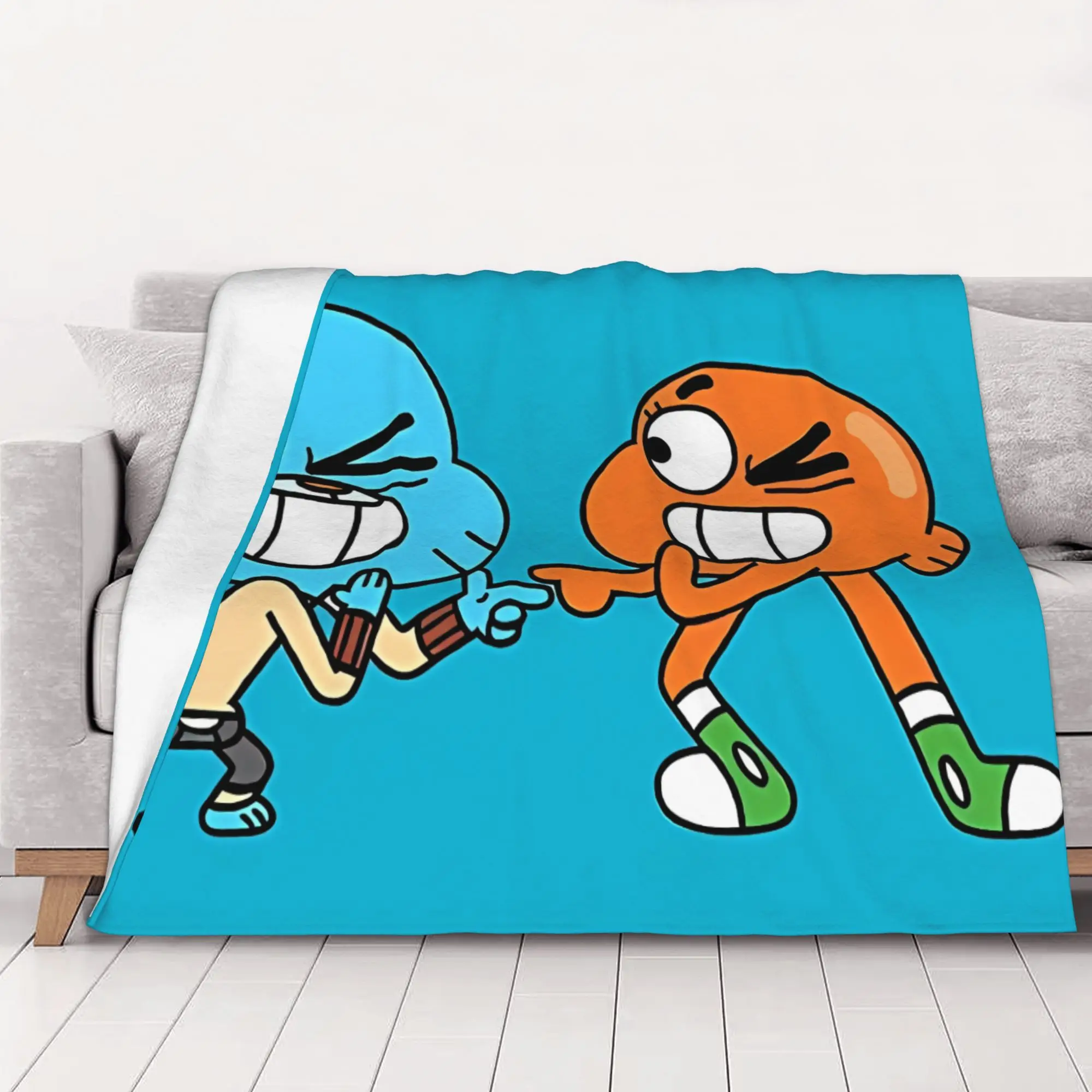 1PC home Cutecore Gumball Darwin tThe Amazing World of Gumball Blanket Super Cosy Plush Home Living Room Sofa halloween