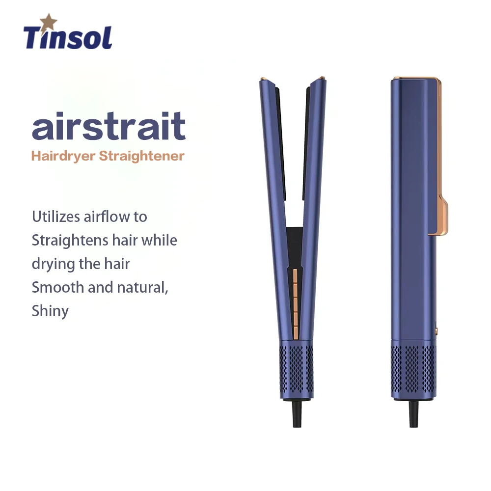 2 in 1 Airstrait Hair Straightener Hair Dryer 110000RMP Wet & Dry Straightener Air Wrapped Negative Ion Portable Clamps