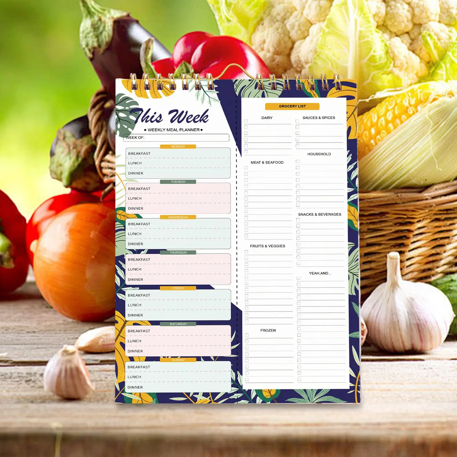 Планировщик еды для холодильника, 52 листа, еженедельный график, органайзер для еды, блокнот для кухни, настенный холодильник, домашний шоппинг, ужин