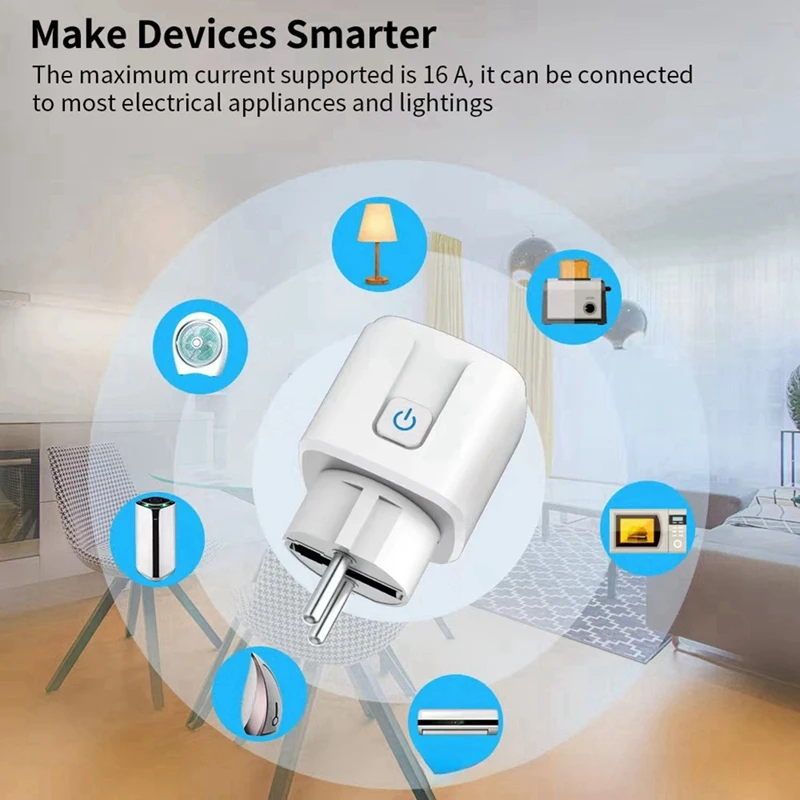 Ewelink Wifi Smart Socket With Power Monitoring Smart Plug Voice Control Work EU Plug