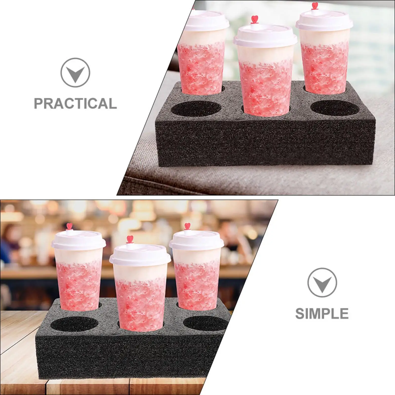 2 Pieces Cup Holder Tray Takeout Coffee Beverage Delivery Tool for Home Milk