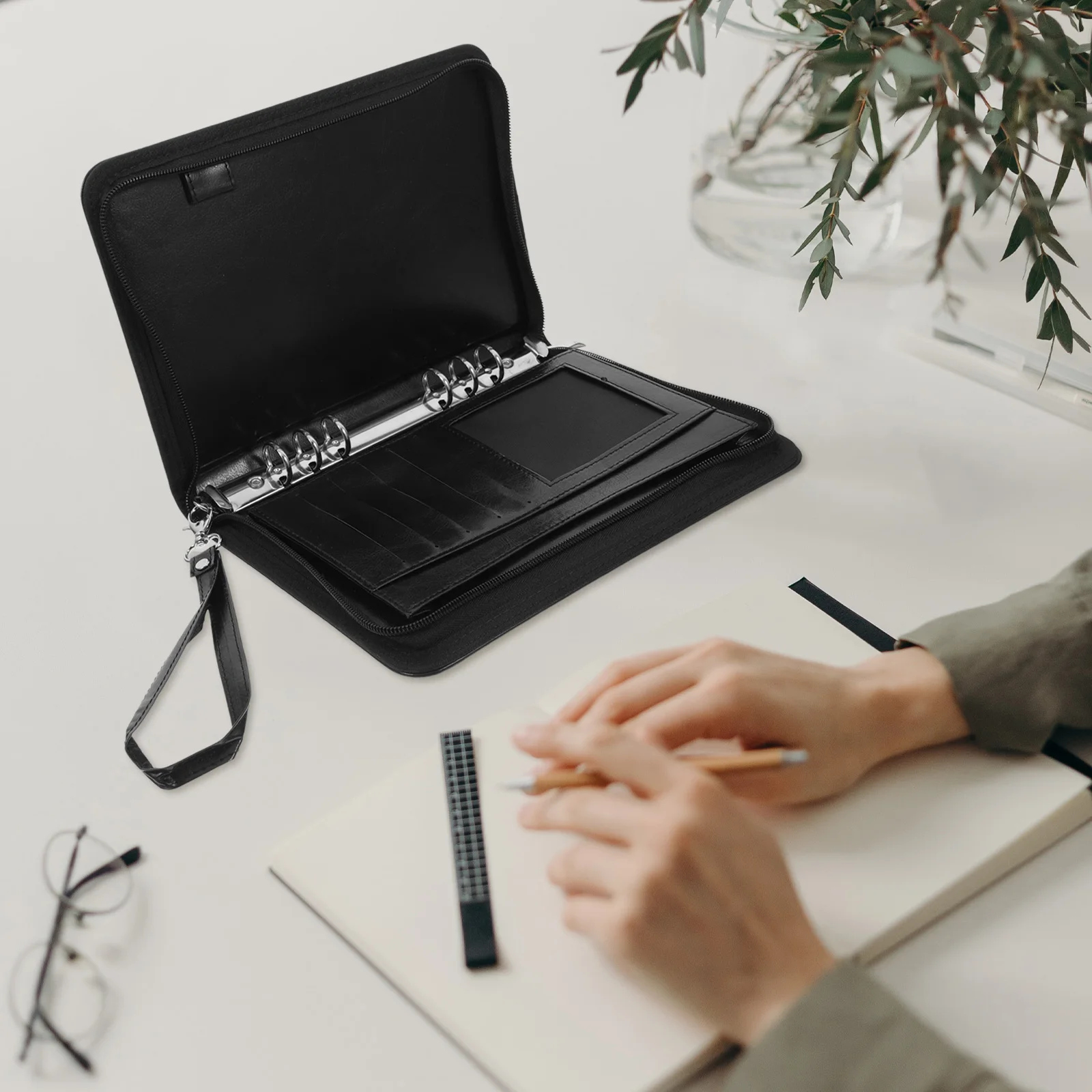 비즈니스 포트폴리오 폴더 지퍼 문서 정리함 전문가용 오피스 포트폴리오 바인더 비즈니스 문서 폴더