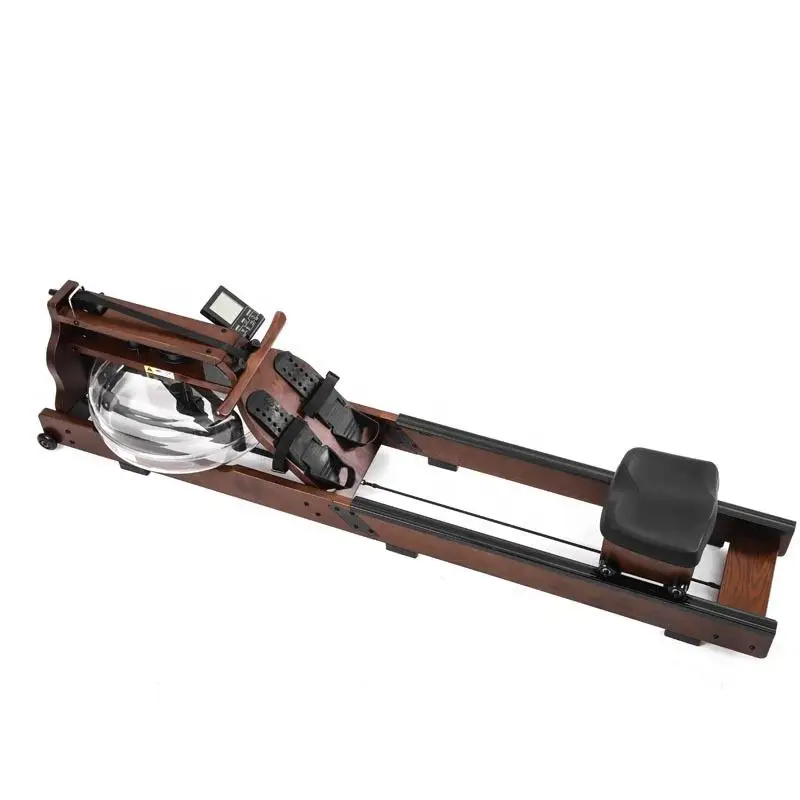 tv-Wooden Water Rower Water Rowing Machine Cardio Training Workout Cardio Fitness Wooden Water Rowing Machine！