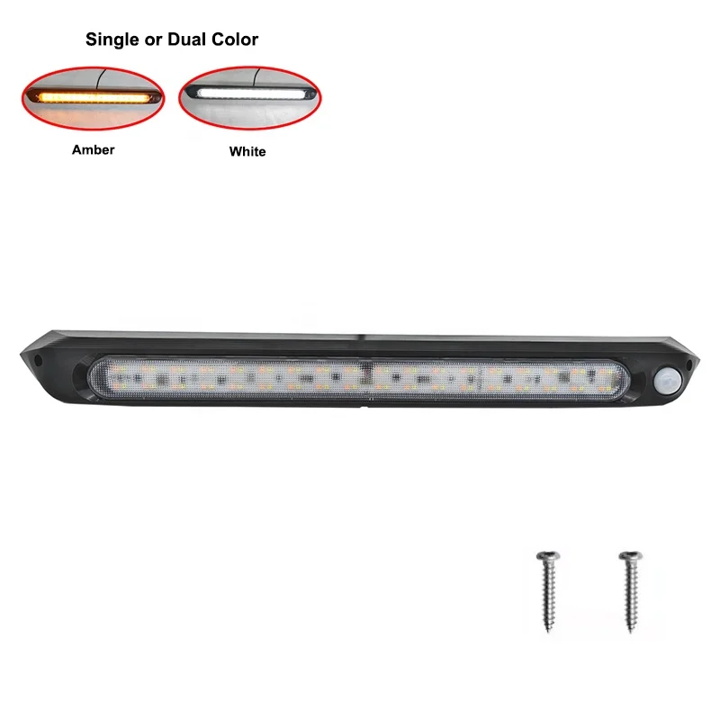 24W PIR IP67 Waterproof Marine Yacht RV Accessories 12V-28V LED Strip Lights Bar 6500K Auto Exterior Lighting RV Awning Light