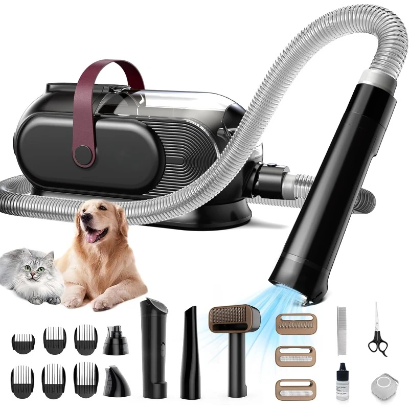 Dog Grooming Kit & Dog Hair Vacuum, 3.5L Capacity Pet Grooming Vacuum with 13000kpa Strong Grooming