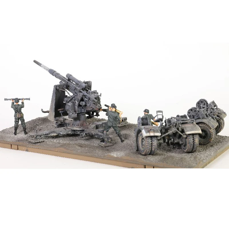 1/32 German 88mm gun 88 Gun + soldier platform and other accessories Suit finished product  Alloy collection model