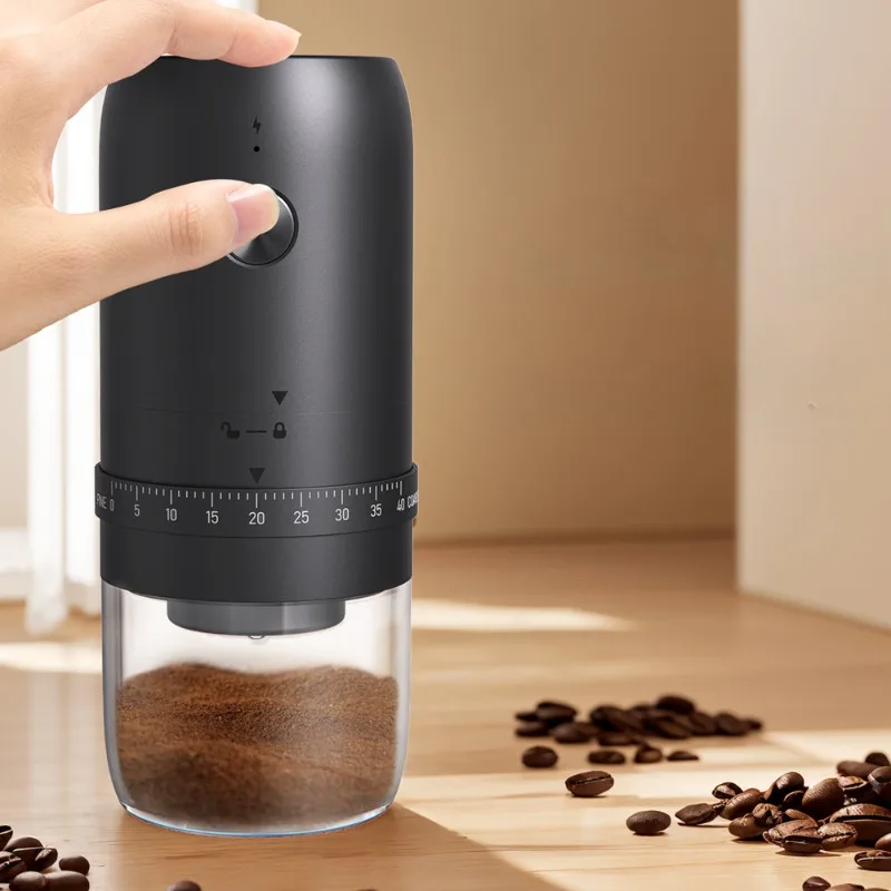 Moedor de café elétrico com 25 engrenagens, recarregável por usb, moedor de grãos de café, alta potência, eletrodomésticos