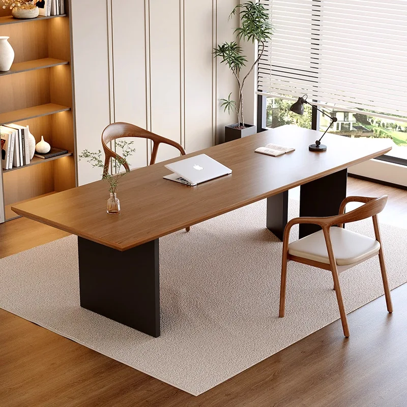 HYS Modern Simple Solid Wood Desk Boss Desk Creative Desk Home Study  Workbench Office Computer