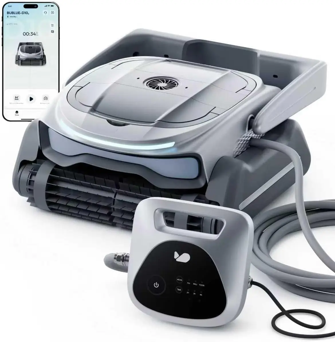 

D10P Robotic Pool Cleaner, Pool Vacuum with Superior Suction, Smart Navigation, APP Control, Custom Scheduling, Fall/Wall/New