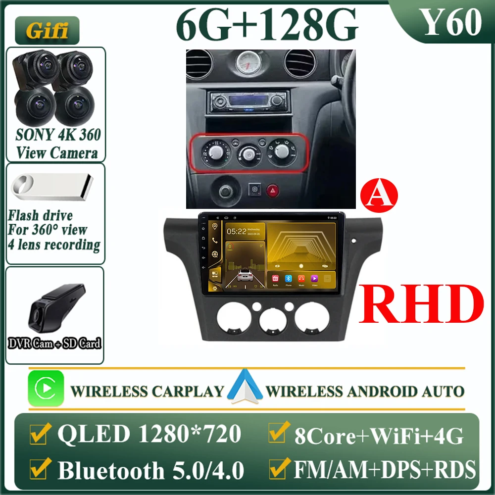 2K Android 16 autoradio voor Mitsubishi Outlander 1 2002-2008 multimediaspeler GPS navigatie Carplay split screen 2K