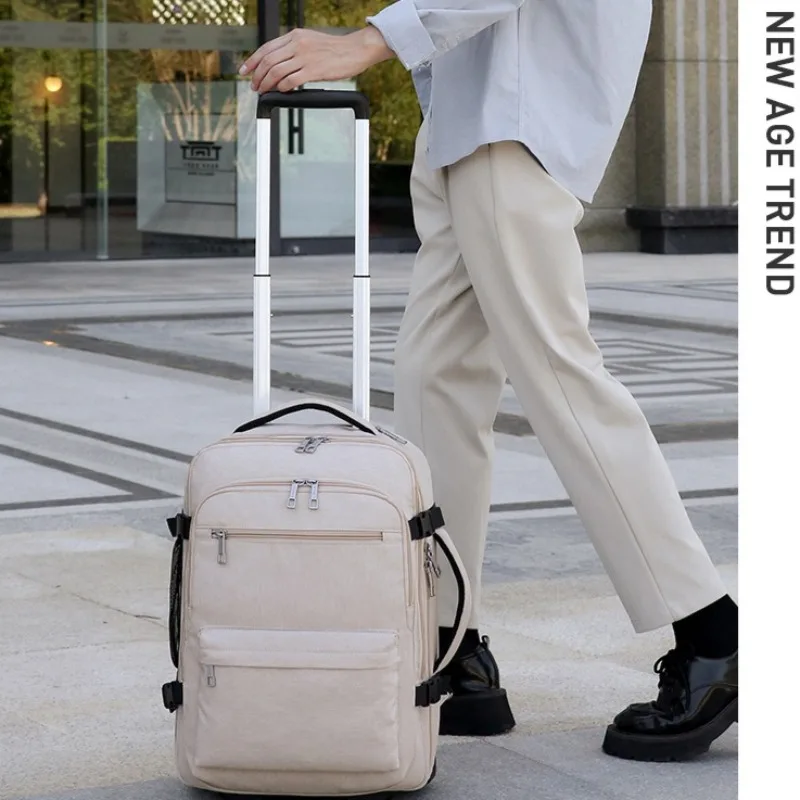 Wheeled Backpack Business Backpack Casual Shoulder Bag Large Capacity Bag Multi Compartment Laptop Bag Business Backpack
