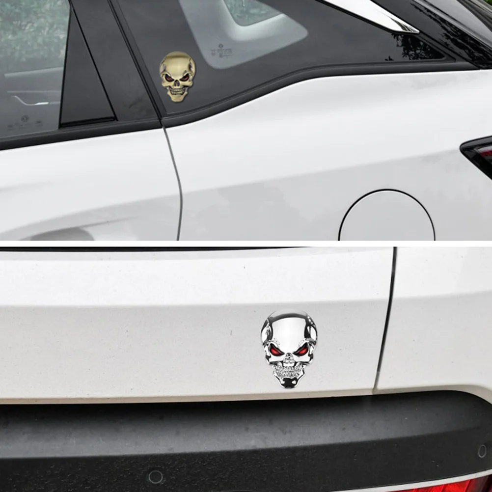 

Автомобильный металлический череп, черная автомобильная паста, трехмерная задняя наклейка, декоративная паста, модификация, маркировка автомобиля, крутой подарок