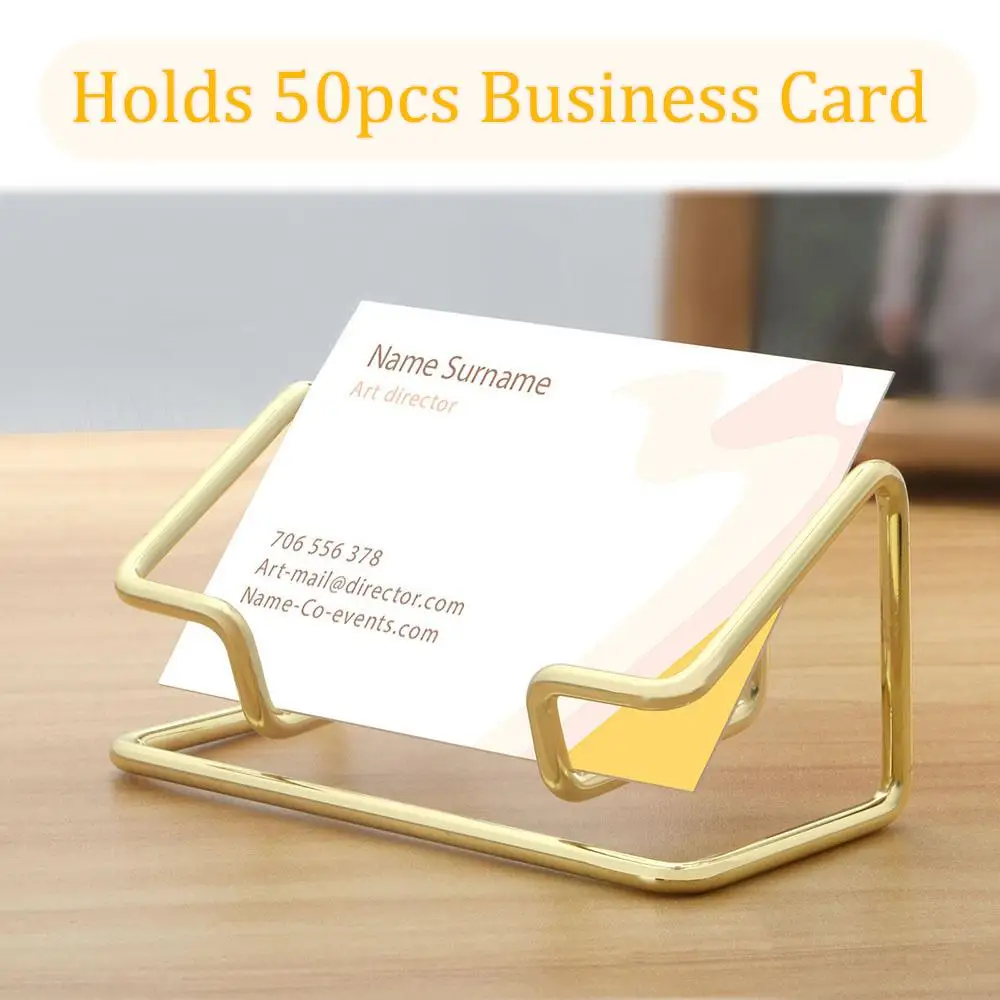 New Desktop Business Card Holder Organizer Office Desk Display Name Card Stand Tabletop Shelf Modern Metal Card Holder Storage