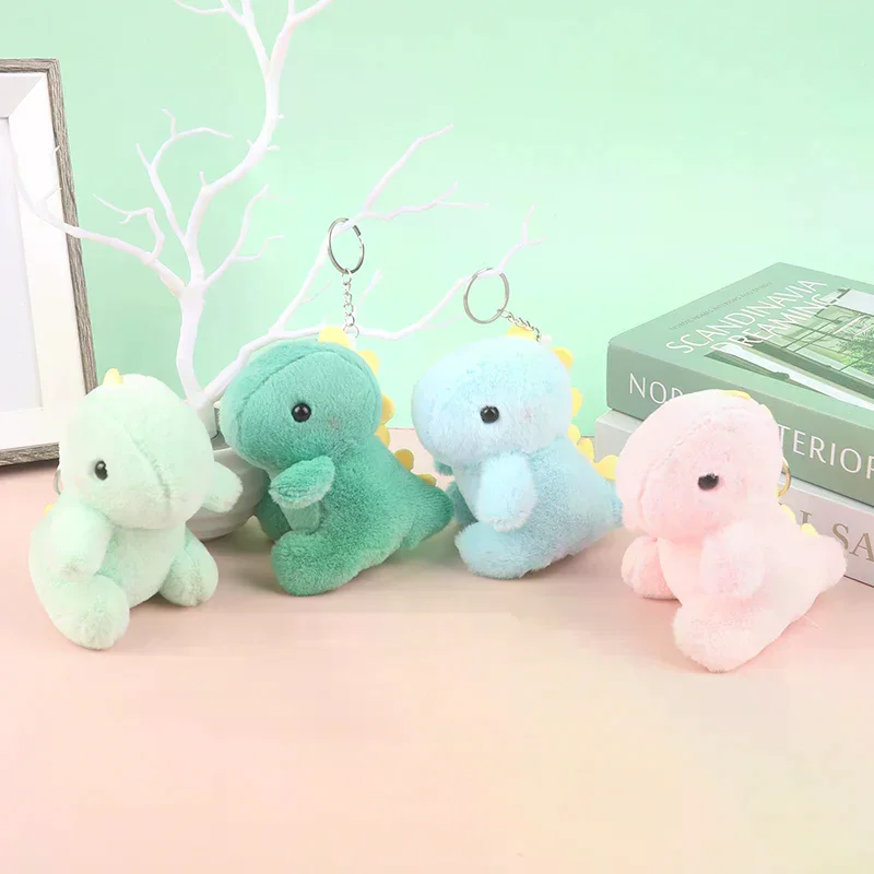 

Cute Dinosaur Plush Toy Cartoon Animal Pendant Soft Stuffed Doll Keychain Backpack Car Bag Key Ring Decor Kid Gift
