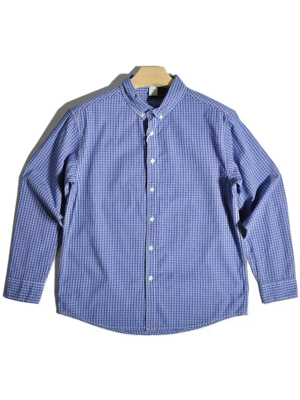 

Casual Loose Long Sleeve Pure Cotton Plaid Pattern Men's Shirt British Style Pre-Washed Classic A-Line Casual Shirt
