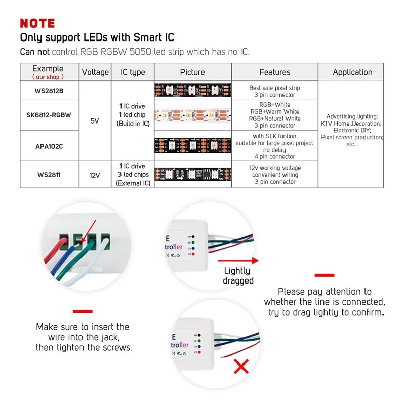 RISE-2 Pcs Bluetooth Controller: 1 Pcs SP105E Wireless Bluetooth Controller APP WS2811 WS2812B WS2801 SK6812 & 1 Pcs WS2812B SK6
