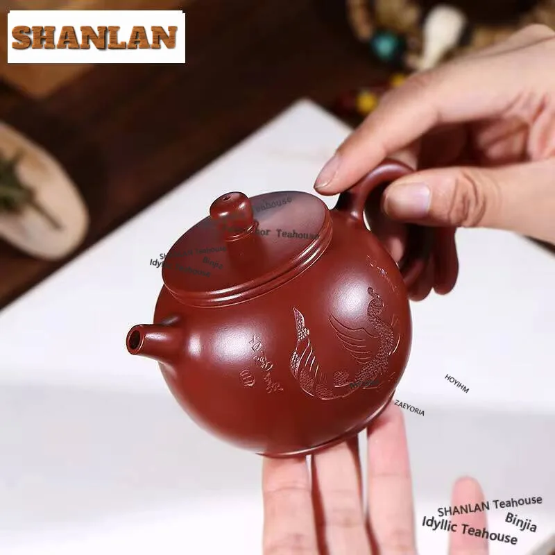 

200ml Vintage Yixing Purple Clay Teapots Handmade Bao Zun Pot Raw Ore Dahongpao Mud Tea Maker Kettle Chinese Zisha Tea Set Cha