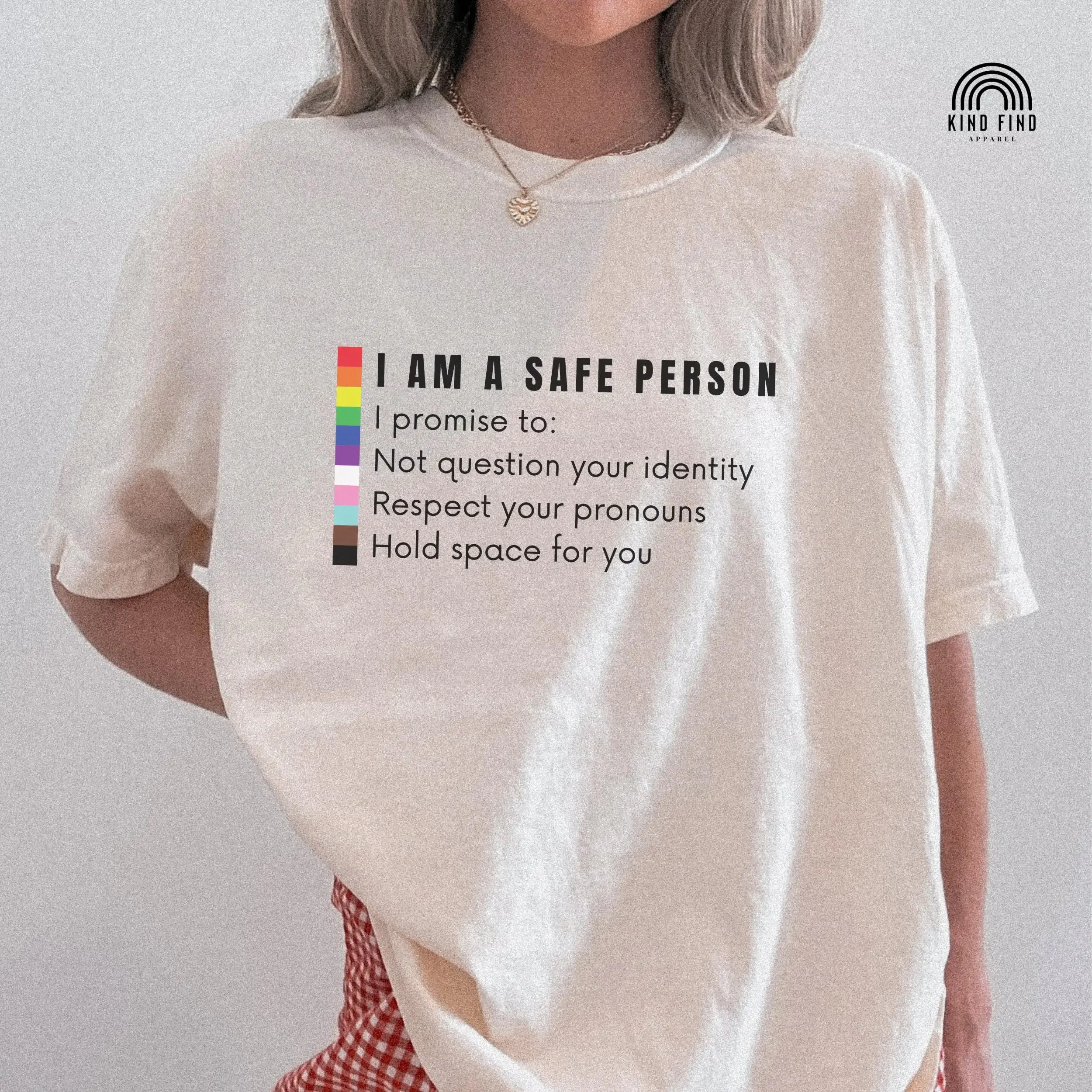 SAFE PERSON SHIRT Lgbtq Ally T Teacher Protect Queer Youth Respect Pronouns Social Worker Trans