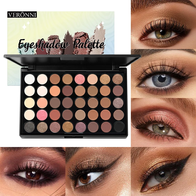 40 Colors Earth Tone Eyeshadow Palette, Matte Neutral Eye Shadows, Highly Pigmented Long Wearing Waterproof Makeup Palette