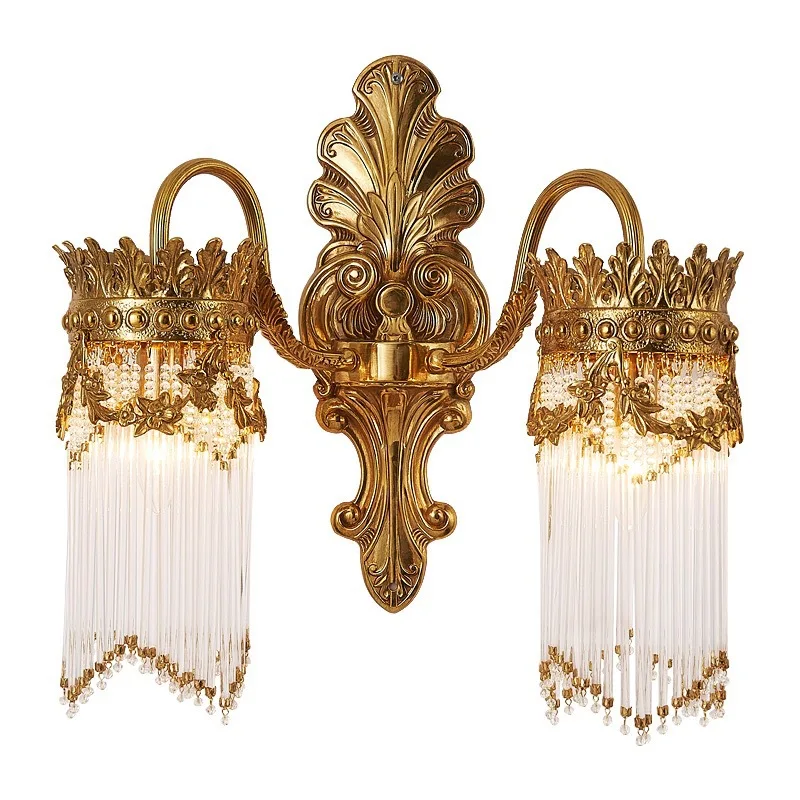 

French wall lamp, European luxury, living room, bedroom, dining room, villa aisle corridor, all copper wall lamp