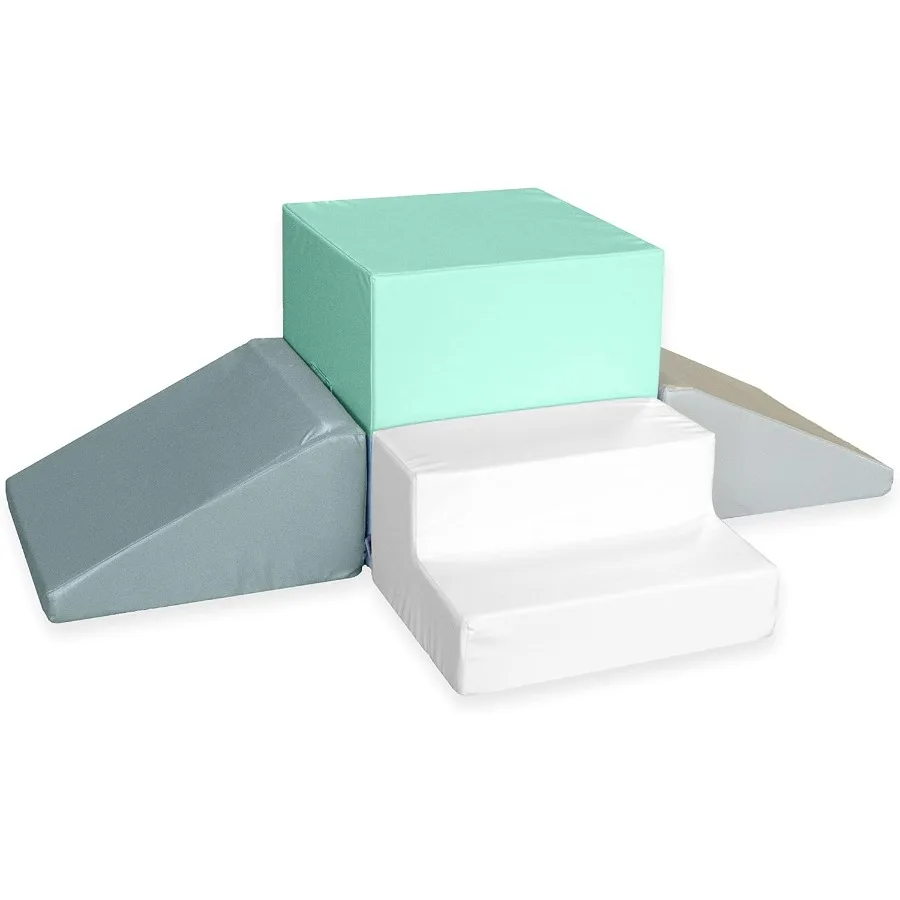 

Indoor Foam Playset for Toddlers and Active 4-Piece Soft Climber with Crawling Climbing Sliding and Jumping Features Made in th