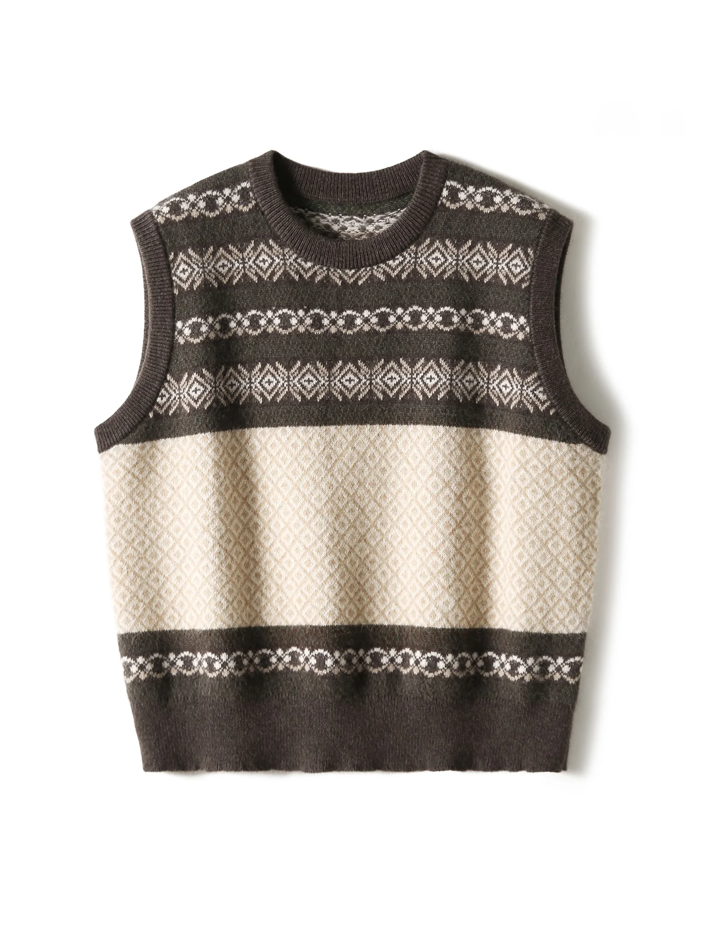 Retro Sle Knitted Wool And Rabbit Fur Vest Top round Ne Svel Texture Embroidery Soft Fabric Daily Wear Women's Knit...