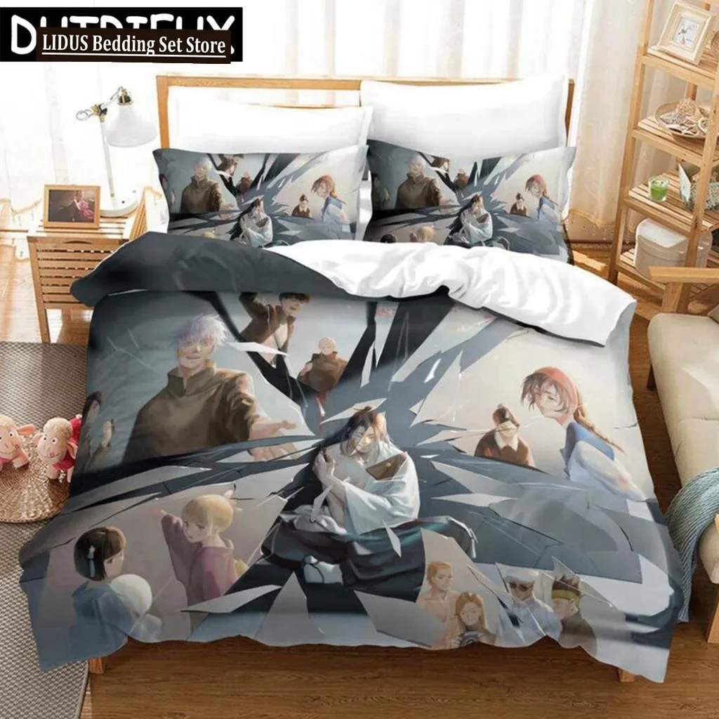 Jujutsu Kaisen Japan Anime 3D Printed Bedding Set King Duvet Cover Pillow Case Comforter Cover Bedclothes Duvet Covers