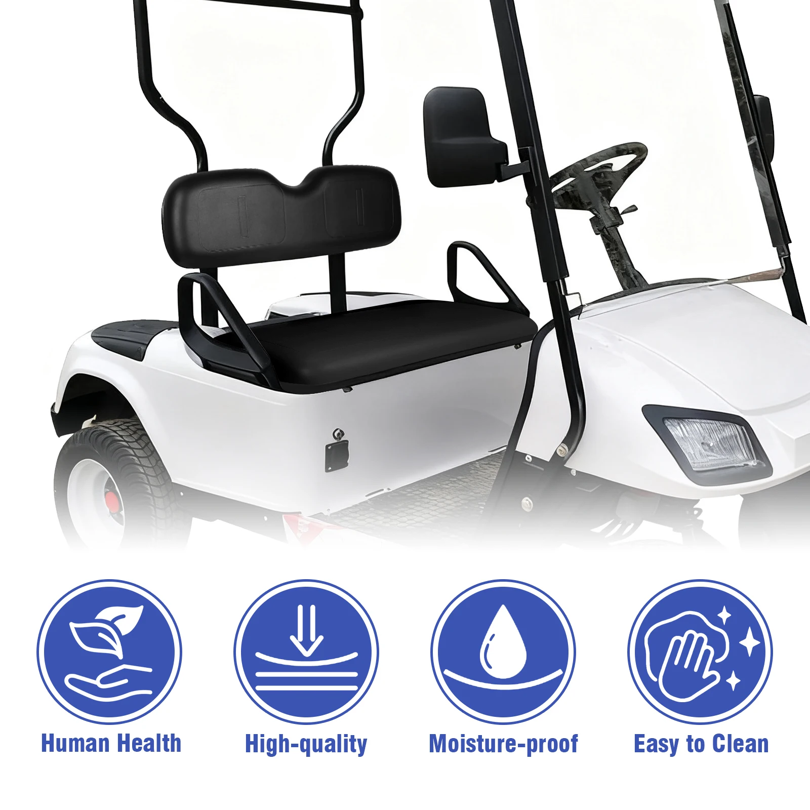 EZGO TXT 메달리스트 1994-2013 모델용 골프 카트 앞좌석 교체 쿠션, 앞좌석 등받이 및 좌석 바닥 쿠션 조립 키트