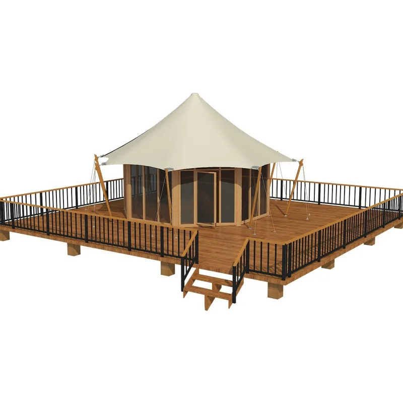 Factory Hot Sale 4 Season OEM 3M 4M 5M 6M 7M Waterproof Bell Tent Luxury Resort Safari Hotel House Belle Tent