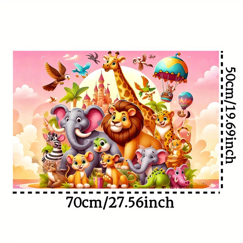 1000 pièces Animal Safari Puzzle-grand, jouet éducatif Lion et amis vibrants pour adultes, jeu interactif familial, bricolage H