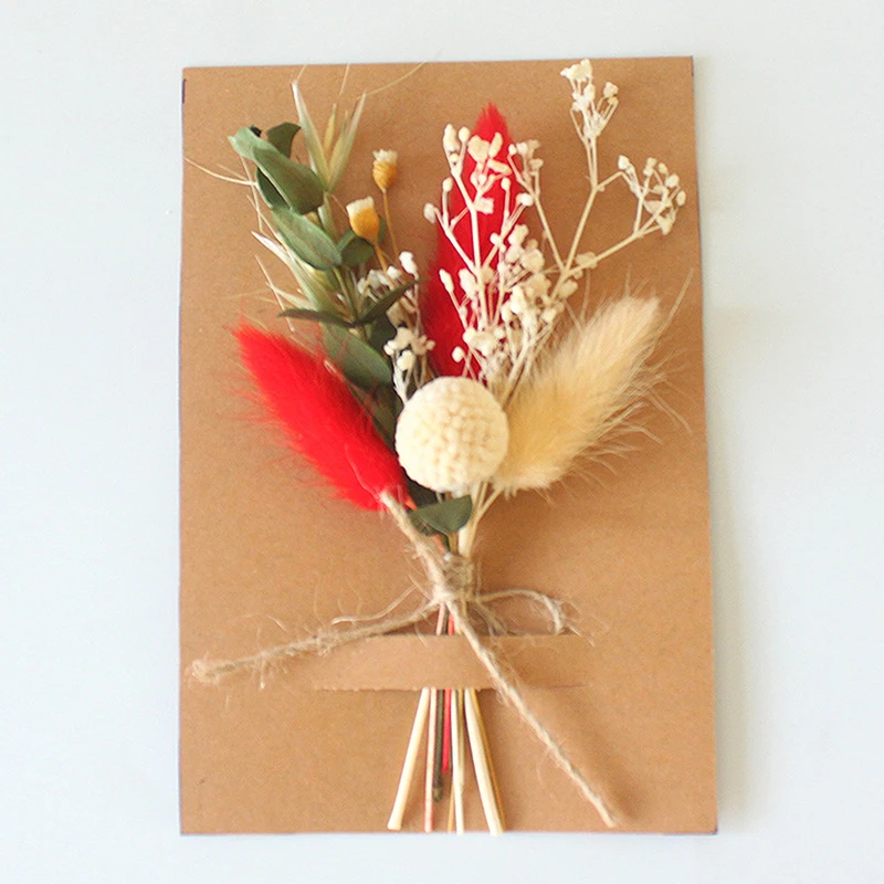 1pc Mini Natural Dry Flowers Bouquet Bridesmaid Boutonnieres Christmas Wedding Decor Valentine's Day DIY Floral Materials view 4