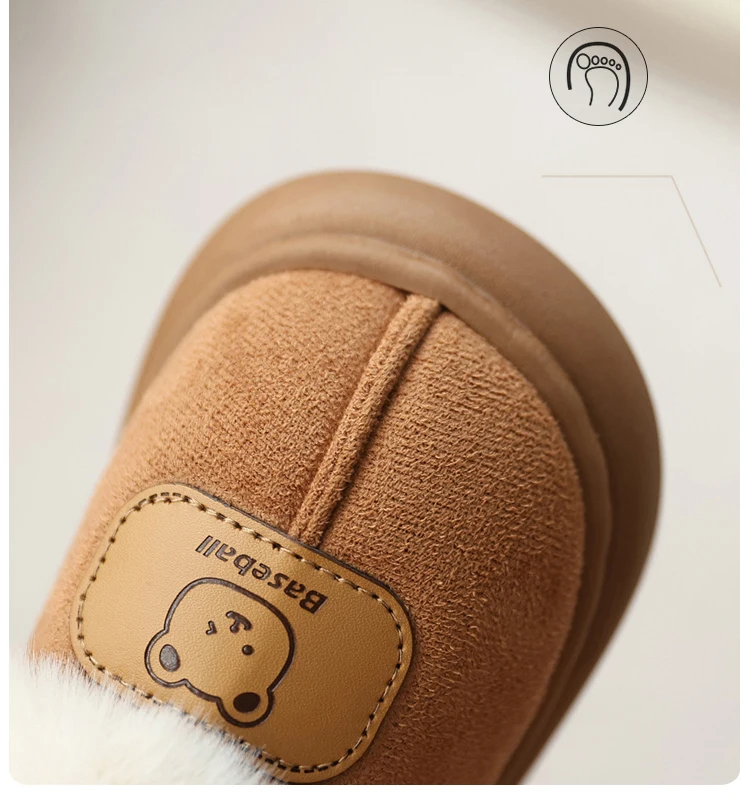 لطيف الكرتون الشتاء الأحذية للأطفال صبي الفتاة أفخم الأحذية سميكة الدافئة المخملية فو الفراء الثلوج الأحذية للطفل أحذية أطفال