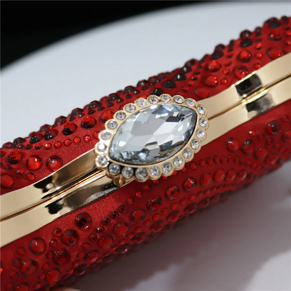 Elegante Damen-Abendtaschen mit Strass, Designer-Kristall-Bankett-Handtasche, luxuriöse Hochzeits-Braut-Clutch, einzigartige Diamant-Clutches – Detail 6