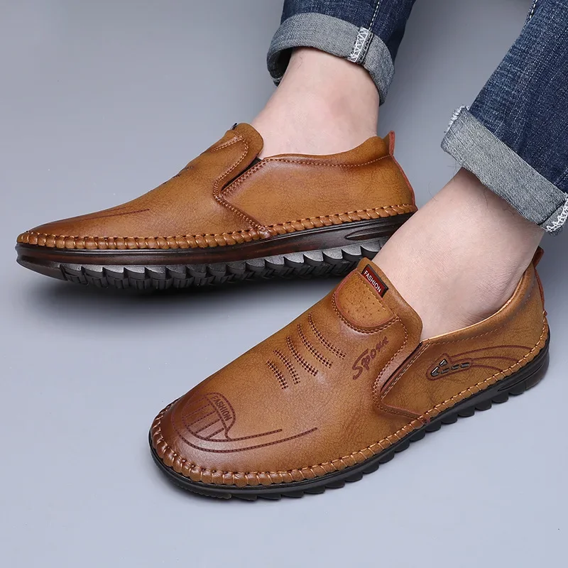 

Outdoor Soft Soled Travel Sneakers Brand Moccasins High Quality Men Shoes Handmade Leather Footwear Male Casual Business