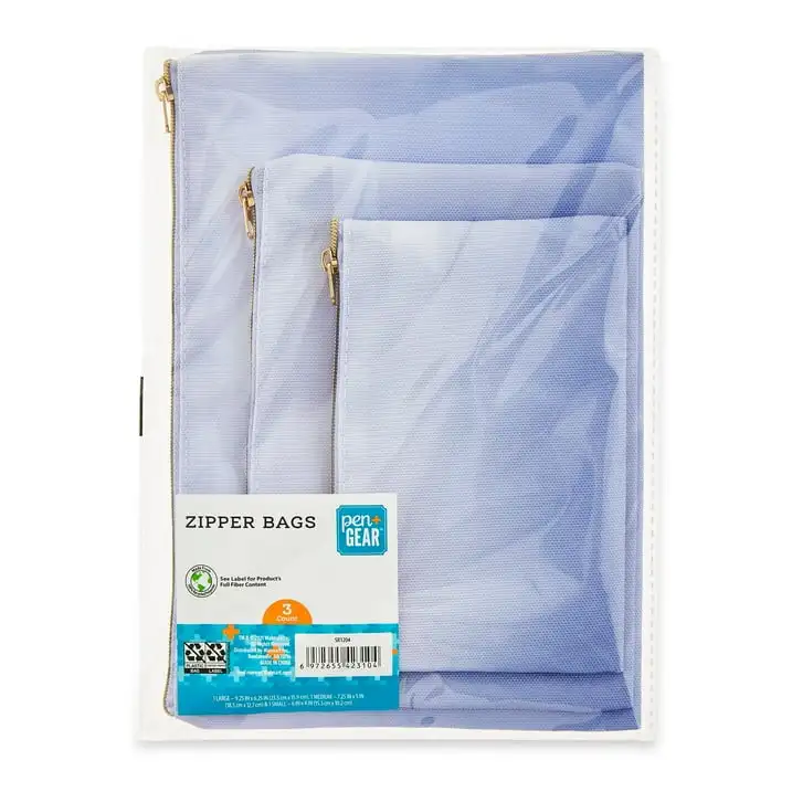 (3 pack) Pen+Gear 3-Pack Multifunctional File Organizer Bags with Zipper, Purple