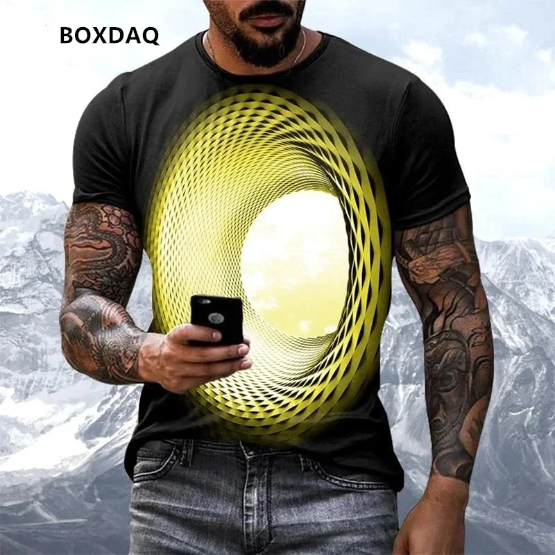 Three-dimensional Graphic Men\'s T-Shirts Short Sleeve O-Neck Trend Streetwear Tee 6XL Plus Size 3D Print Fashion Tops