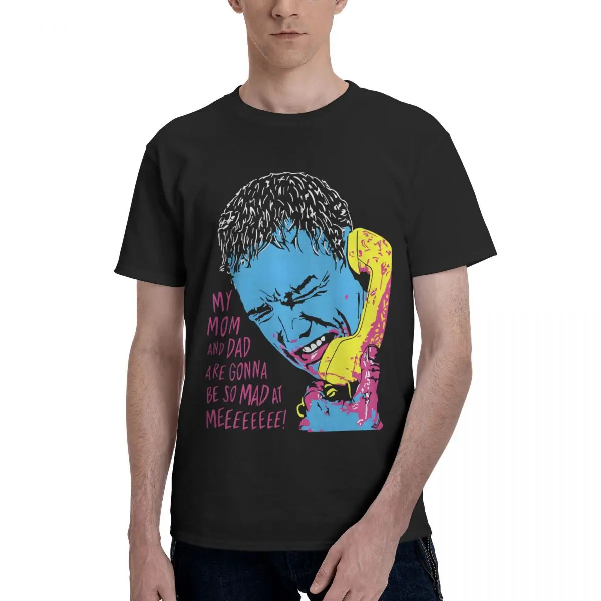 Colorful Pop Art Phone Call Movement Tshirt Travel Kemp Graphic High grade USA Size