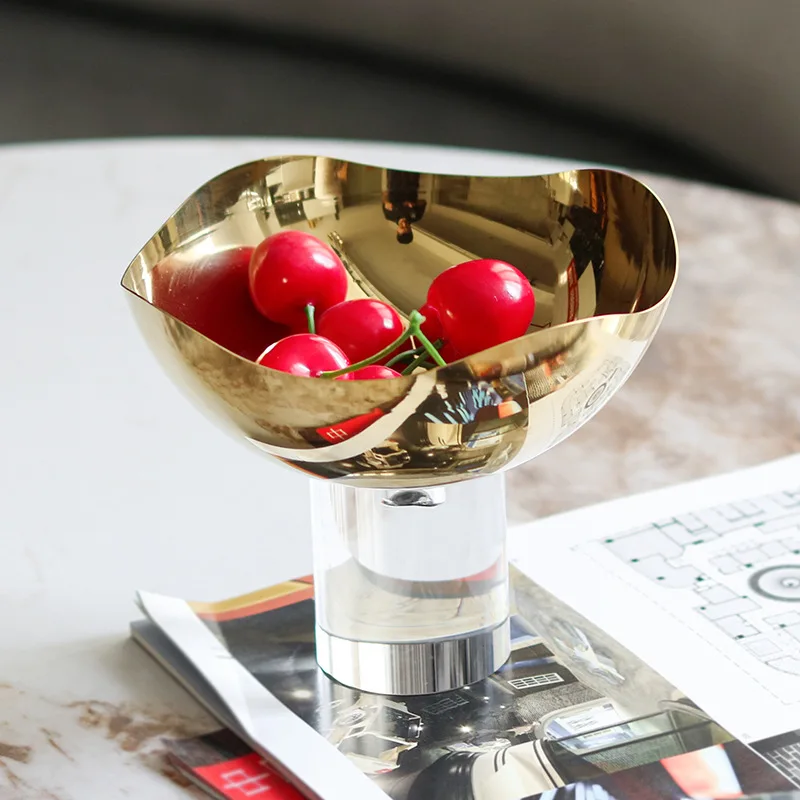 

Современные фруктовые миски, роскошные художественные декоративные подносы для хранения столов, кухонный поднос для организации хранения, металлическая миска, предметы украшения дома